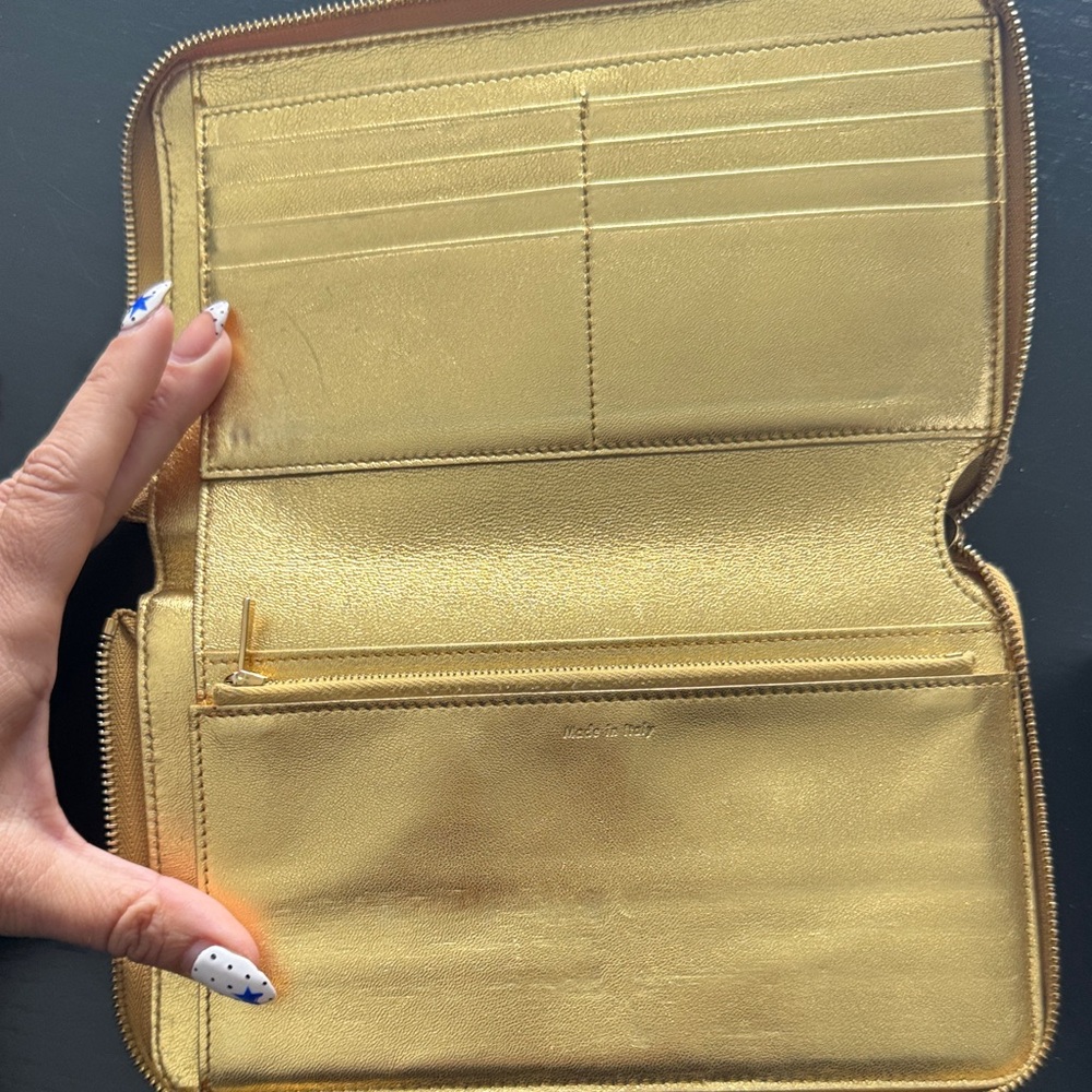 Celine Gold and Tan Wallet - Picture 2 of 7